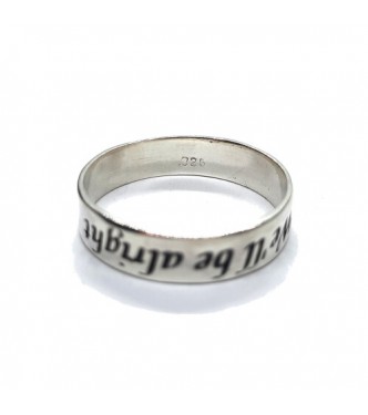 R002233 Handmade Sterling Silver Ring Band We'll be alright Genuine Solid Stamped 925